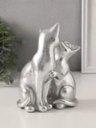 Фигурка полистоун «Кот с кошкой. Поцелуй», серебро, 12×7.5×16 см - Фото 3