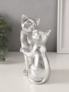 Фигурка полистоун «Кот с кошкой. Поцелуй», серебро, 12×7.5×16 см - Фото 4