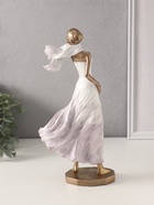 Фигурка «Девушка в платье с шарфом. Ветер», полистоун, 16×9.5×33 см - Фото 3