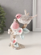 Фигурка полистоун «Воробышки на цветочном дереве», розово-голубой, 11.5×5.5×13.5 см - Фото 2
