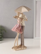 Фигурка «Влюблённые под зонтом», полистоун, бело-розовый, 15×11×35.5×41.5 см - Фото 3