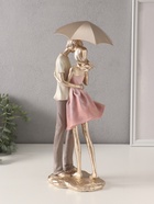 Фигурка «Влюблённые под зонтом», полистоун, бело-розовый, 15×11×35.5×41.5 см - Фото 4