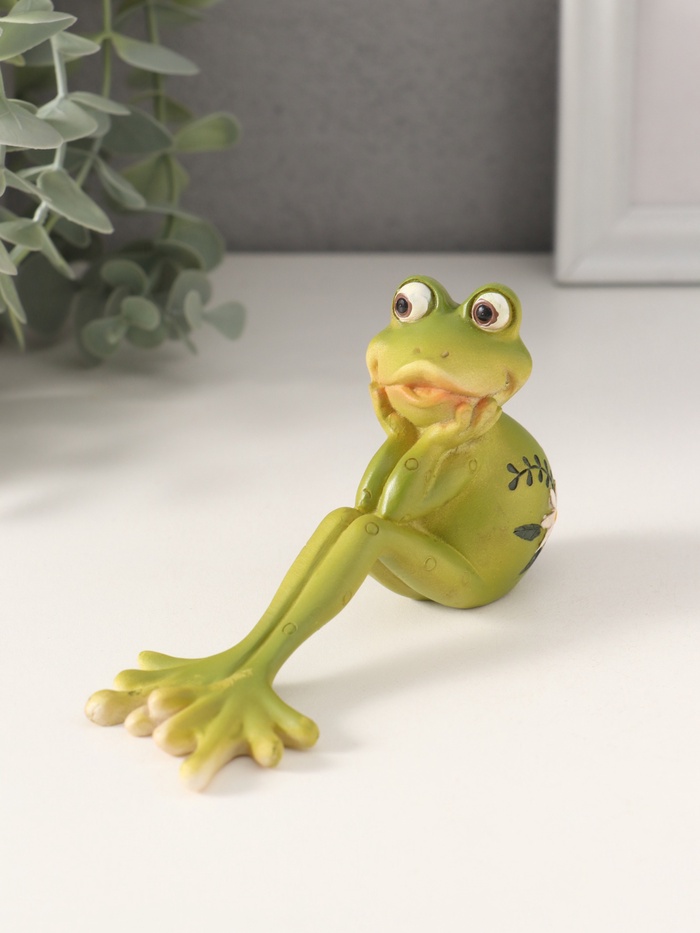 Фигурка «Лягушонок - что же будет?», полистоун, 15.5×6×7 см - Фото 1