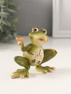 Фигурка «Лягушонок с бабочкой, с цветами на животике», полистоун, 10.5×4×8.5 см - Фото 2