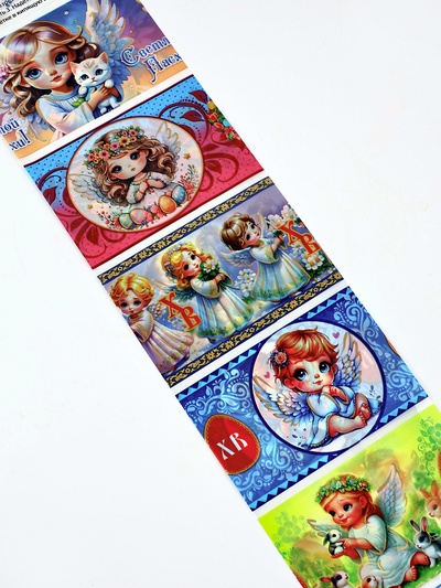 Термонаклейки на 7 яиц «Ангелочки 2», на пасху