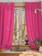 Шторы для кухни «Этель» Linen collection, 145×180 см - 2 шт., 100% лён, 170 г/м², розовые - Фото 2