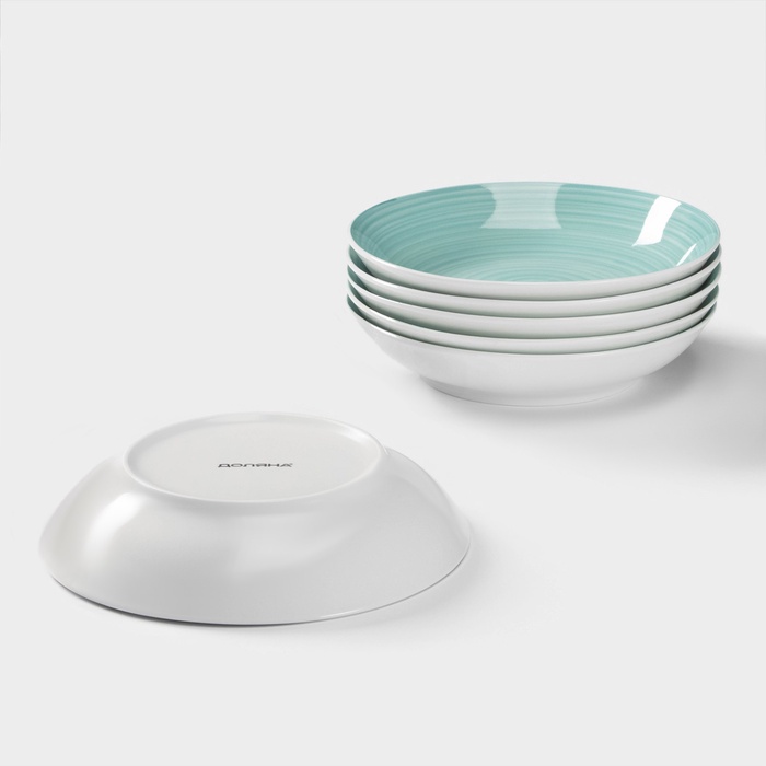 УЦЕНКА Набор тарелок глубоких «Палитра» 4 шт.,700 мл, 20.2×20.2×4.2 см, бирюзовый - фото 114620785