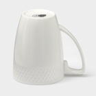 УЦЕНКА Набор кружек BellaTenero, 300 мл, 4 шт., на бамбуковой подставке, фарфор, белый - Фото 4