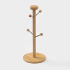 УЦЕНКА Набор кружек BellaTenero, 300 мл, 4 шт., на бамбуковой подставке, фарфор, белый - Фото 5