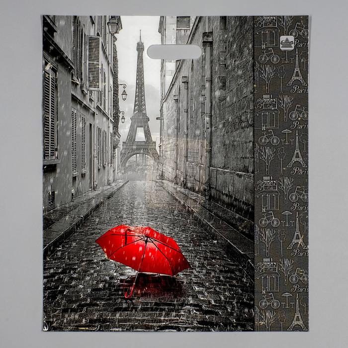 Пакет "Мой Париж", полиэтиленовый с вырубной ручкой, 38 х 45 см, 60 мкм - Фото 1
