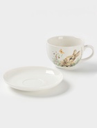 Чайная пара Доляна «Зайка», 2 предмета: чашка 250 мл, блюдце d=15 см, фарфор, белая - Фото 3