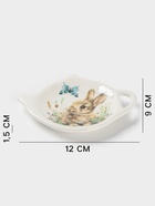 Подставка под чайный пакетик Доляна «Зайка», доломит, 12×9×1.5 см, белая - Фото 2