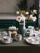 Чайная пара Доляна «Цветы», 2 предмета: чашка, 250 мл, блюдце d=15 см, фарфор, белая - Фото 11