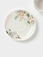 Чайная пара Доляна «Цветы», 2 предмета: чашка, 250 мл, блюдце d=15 см, фарфор, белая - Фото 4