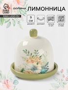 Лимонница Доляна «Цветы», доломит, 9×9 см, белая - Фото 1