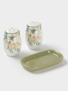 Набор для специй Доляна «Цветы», 2 предмета: солонка, перечница 130 мл, доломит, белый - Фото 3