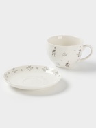 Чайная пара Доляна «Гуси», 2 предмета: чашка 250 мл, блюдце d=15 см, фарфор, белая - Фото 2