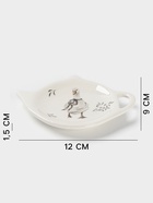 Подставка под чайный пакетик Доляна «Гуси», доломит, 12×9×1.5 см, белая - Фото 2