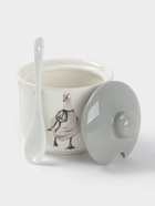 Сахарница с ложкой Доляна «Гуси», доломит, 10×9 см, 300 мл, белая - Фото 3