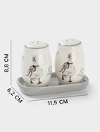 Набор для специй Доляна «Гуси», 2 предмета: солонка, перечница 130 мл, доломит, белый - Фото 2