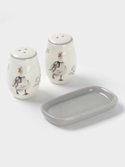 Набор для специй Доляна «Гуси», 2 предмета: солонка, перечница 130 мл, доломит, белый - Фото 3