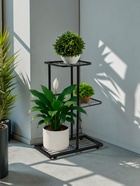 Подставка для цветов Greengo, 3 полки, 43×22×57 см, напольная, металл, чёрная - Фото 1