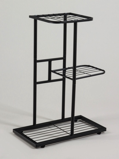 Подставка для цветов Greengo, 3 полки, 43×22×57 см, напольная, металл, чёрная