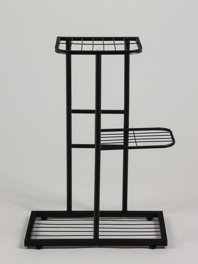 Подставка для цветов Greengo, 3 полки, 43×22×57 см, напольная, металл, чёрная
