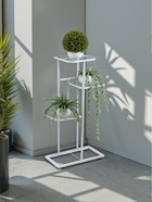 Подставка для цветов Greengo, 4 полки, 43×22×82 см, напольная, металл, белая - Фото 1
