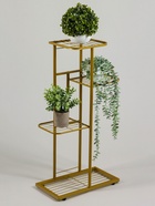 Подставка для цветов Greengo, 4 полки, 43×22×82 см, напольная, металл, цвет золотой - Фото 2