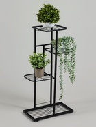 Подставка для цветов Greengo, 4 полки, 43×22×82 см, напольная, металл, чёрная - Фото 2