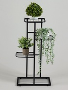 Подставка для цветов Greengo, 4 полки, 43×22×82 см, напольная, металл, чёрная - Фото 3