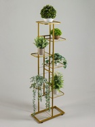 Подставка для цветов Greengo, 7 полок, 43×22×126 см, напольная, металл, цвет золотой - Фото 2