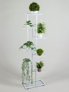 Подставка для цветов Greengo, 8 полок, 43×22×141 см, напольная, металл, белая - Фото 2
