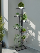 Подставка для цветов Greengo, 8 полок, 43×22×141 см, напольная, металл, чёрная - Фото 1