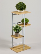 Подставка для цветов Greengo, 4 полки, 36×23×74 см, напольная, каркас металл, полки МДФ, белая - Фото 2