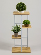 Подставка для цветов Greengo, 4 полки, 36×23×74 см, напольная, каркас металл, полки МДФ, белая - Фото 3