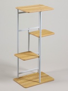 Подставка для цветов Greengo, 4 полки, 36×23×74 см, напольная, каркас металл, полки МДФ, белая - Фото 4