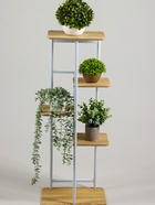 Подставка для цветов Greengo, 5 полок, 36×23×94 см, напольная, каркас металл, полки МДФ, белая - Фото 3