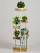 Подставка для цветов Greengo, 6 полок, 36×23×106 см, напольная, каркас металл, полки МДФ, белая - Фото 3