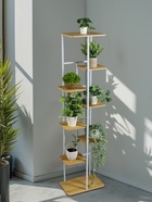Подставка для цветов Greengo, 8 полок, 36×23×136 см, напольная, каркас металл, полки МДФ, белая - Фото 1