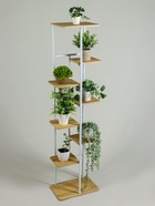 Подставка для цветов Greengo, 8 полок, 36×23×136 см, напольная, каркас металл, полки МДФ, белая - Фото 2