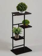 Подставка для цветов Greengo, 4 полки, 36×23×74 см, напольная, каркас металл, полки МДФ, чёрная - Фото 2