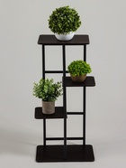 Подставка для цветов Greengo, 4 полки, 36×23×74 см, напольная, каркас металл, полки МДФ, чёрная - Фото 3