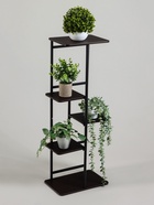 Подставка для цветов Greengo, 5 полок, 36×23×94 см, напольная, каркас металл, полки МДФ, чёрная - Фото 2