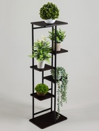 Подставка для цветов Greengo, 6 полок, 36×23×106 см, напольная, каркас металл, полки МДФ, чёрная - Фото 2