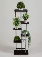 Подставка для цветов Greengo, 6 полок, 36×23×106 см, напольная, каркас металл, полки МДФ, чёрная - Фото 3