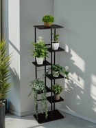 Подставка для цветов Greengo, 7 полок, 36×23×120 см, напольная, каркас металл, полки МДФ, чёрная - Фото 1