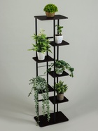 Подставка для цветов Greengo, 7 полок, 36×23×120 см, напольная, каркас металл, полки МДФ, чёрная - Фото 2