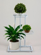 Подставка для цветов Greengo, 3 полки, 43×22×57 см, напольная, металл, белая - Фото 3